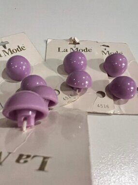 8 PC Set Vintage Buttons Lavender